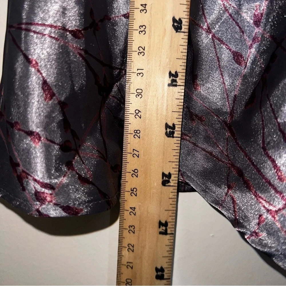 Victoria’s Secret Chemise Charcoal and Burgundy Gray Lace Satin Size Large